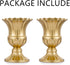 NUPTIO Pcs of 2 Metal Urn Planter Elegant Wedding Centerpieces Vase for Wedding Party Decoration, 16cm/6.3" Tall Trumpet Vase Flower Holder for Anniversary Ceremony