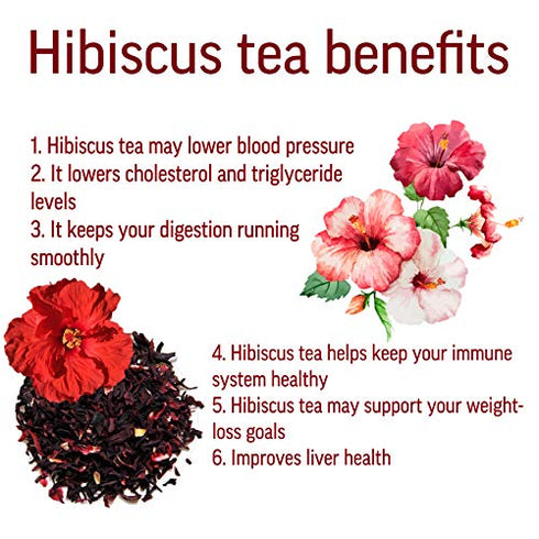 Hibiscus Tea Loose Leaf Bulk – 8 oz Hibiscus Tea - Hibiscus Tea Loose Leaf - Hibiscus Tea Bulk - Hibiscus Flowers - Jamaica Flowers - Hibiscus Flower Tea - Dried Hibiscus Flowers - Caffeine Free