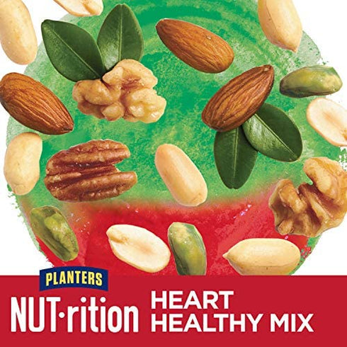 PLANTERS NUT-rition Heart Healthy Mix with Walnuts, 7.5 oz Box (Contains 7 Individual Pouches) - On-the-Go Snack, Work Snack, School Snack and Active Lifestyle Snack - Great Camping Snacks - Kosher