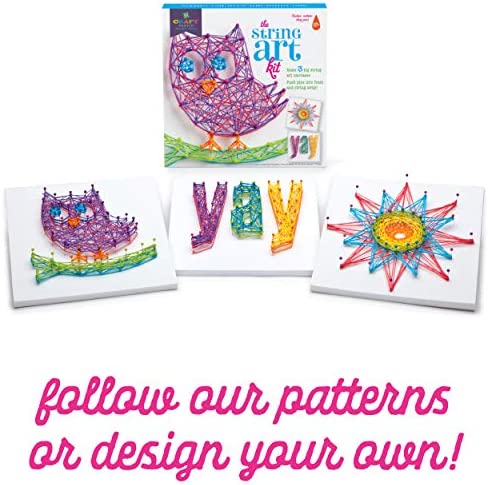 Craft-tastic DIY String Art – Craft Kit for Kids – Everything Included for 3 Fun Arts & Crafts Projects – Owl Series, Large