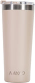 Nayad 22 oz Stainless Steel Vacuum Insulated Thermos Tumbler, Automotive Cup Holder Compatible Travel Coffee Mug Water Bottle with Straw and Lid for Iced Cold/Hot Drinks (Sand)
