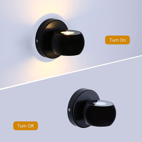 KINBEDY LED Wall Sconce 10W Modern Indoor Black 3000K Wall Light Up and Down Wall Lamp Adjustment Angle Light Fixtures Beside Bedroom Living Room