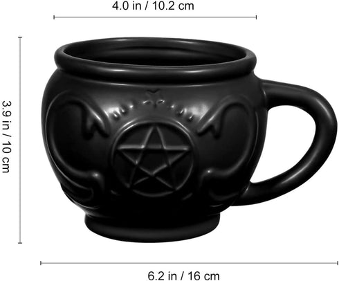 Hemoton Witch Cauldron Mug 3D Novelty Mug Gothic Tea Cup Porcelain Witch Coffee Mug Witchcraft Supplies/Novelty Halloween Christmas Gifts/Goth Cosplay Supplies
