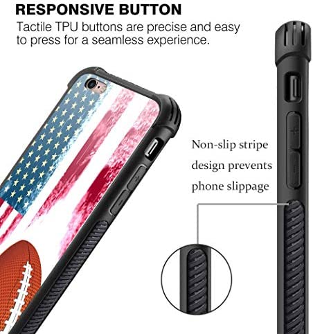 CARLOCA iPhone 6S Case,USA Football and Flag iPhone 6 Cases for Girls Boys,Graphic Design Shockproof Anti-Scratch Hard Back Case for Apple iPhone 6/6S