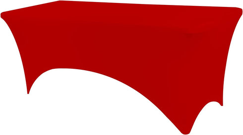 BDDC Table Cover, Fitted Table Clothes for 6 Foot Rectangle Tables, Red Table Cloths for Parties, Wedding, Banquet and Festival (Red, 6 Ft)