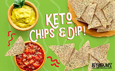BeyondChipz Low Carb Keto Tortilla Chips, Salty Good, Gluten Free, Single 5.3oz Bag