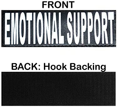 Doggie Stylz Set of 2 Reflective Emotional Support Removable Patches with Hook Backing for Working Dog Harnesses & Vests. Durable and Interchangeable - Comes in 3 Sizes Small, Medium and Large