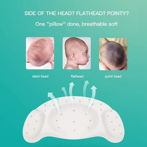 Baby Pillow,Infant Head Shaping Pillow Prevent Flat Head Syndrome,Ultra Soft Baby Head Pillow,4D Memory Foam for Head and Neck Support Pillow (Pink)