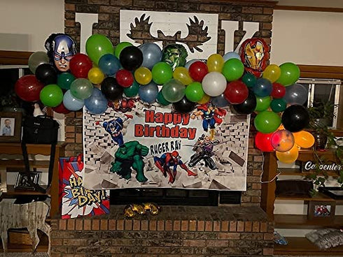 4-pack Superhero Birthday Party Mylar Foil Balloon Super Hero Birthday Party Supplies Party Decorations by Elsani