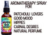 Hippie Go Lucky - Patchouli & Grapefruit Oil Perfume/Cologne | Earthy, Musky Freshwater Aromatherapy Spray for Relaxing Stimulation and Energy | Room, Linen and Body Mist