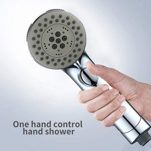 HOMELODY High Pressure Handheld Shower Head with ON/OFF Pause Switch 6-Functions Water Saving Shower head, Detachable Shower Head,Chrome Finish