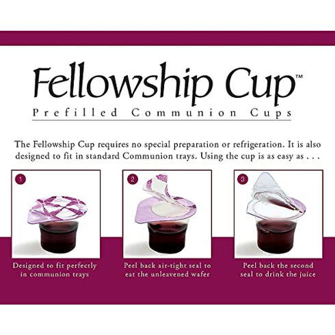 Broadman Church Supplies Pre-filled Communion Fellowship Cup, Juice and Wafer Set, 6 Count