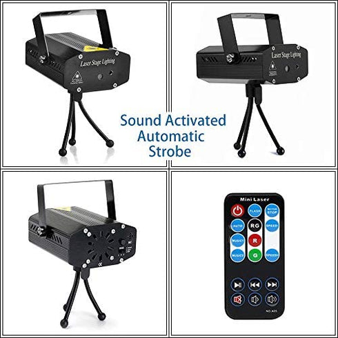 Party Lights,Disco DJ Lights Rave Stage Lighting Projector Effect Sound Activated Flash Strobe Light with Remote Control for Parties Home Show Bar Club Birthday KTV DJ Pub Karaoke Christmas Holiday