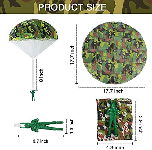 Army Camo Parachute Toys for Kids - Hand Throwing Kids Outdoor Games Toys ?Army Men Action Figures Tangle Free Throwing Toy Parachute Outside Toys Gifts for Kids Ages 3-16 (8 pcs-Pack)