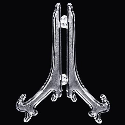 Boao 12 Pieces Plastic Easel Plate Stands Holders Picture Easel, Clear (7 Inches)