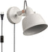 Modern Mini White Plug in Cord Reading Wall Lamp with Switch - Rotating Adjustable Spotlight Wall Sconces Fixture - Indoor Night Light for Bedroom Child Headboard Living Room Decoration(7W 3000K)