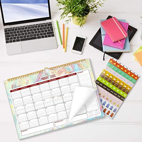 2022 Calendar - Wall Calendar 2022, 15"×10.5" Large Wall Calendar Hanging Monthly Calendar Planner with Large Blocks, Twin-Wire Binding, Perfect for Planning and Organizing