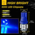 Qasim 194 Led Bulb Blue, T10 W5W 2825 158 192 168 194 Wedge 5-SMD 5050 Ultra Blue LED Light bulb Car Interior Lights 12V DC (Pack of 10)