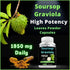 1950mg Soursop Graviola Capsules (Guanábana) Organic Leaves Powder Rich in Powerful Anti-Oxidants - 120 Capsules 40 Servings