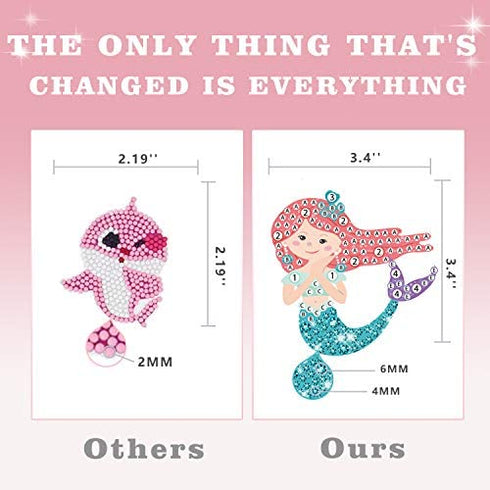 ANNOR Arts and Crafts for Kids Ages 8-12, 5D Diamond Painting Kits for Kids, DIY Mermaid Diamond Art Stickers by Numbers Kits for Girls Kids Toddler Ages 4-6 6-8 8-12