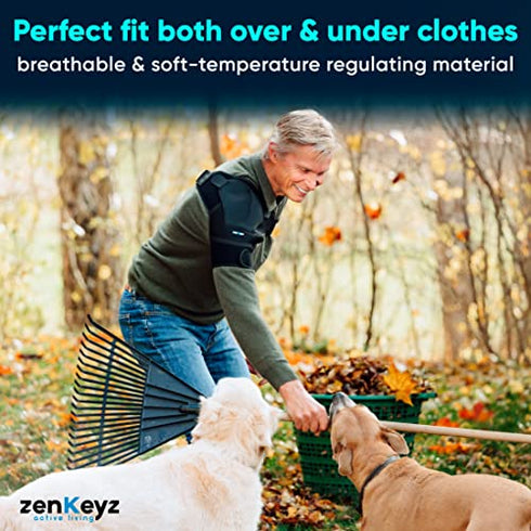 ZENKEYZ Copper Compression Recovery Shoulder Brace For Men & Women, Shoulder Immobilizer for Torn Rotator Cuff, Tendonitis, Dislocation, Pain, Shoulder Sleeve Support (Black, Small/Medium)