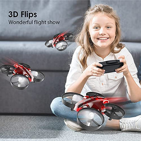ATOYX Mini Drone for Kids & Beginners, Indoor Portable Hand Operated/RC Nano Helicopter Quadcopter with Auto Hovering, Headless Mode & Remote Control, Children's Day Gift for Boys and Girls -Red