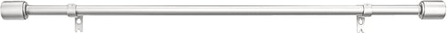 Amazon Basics 1-Inch Wall Curtain Rod with Cap Finials - 36 to 72 Inch, Nickel