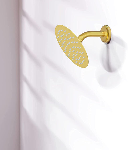 Anlisnut 6 inch High Pressure Rain Shower Head,Copper Screw Joint, Integrally Formed Swivel Ball,304 Stainless Steel Fixed Showerhead (Brushed Nickel)