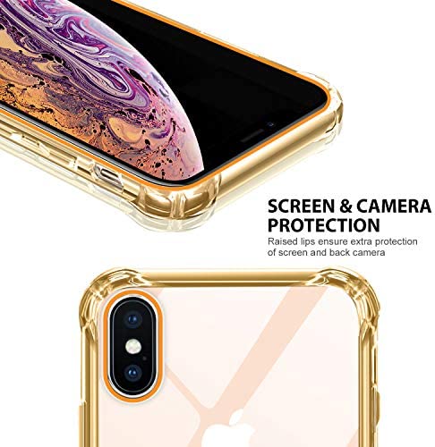 SALAWAT for iPhone Xs Max Case Clear iPhone Xs Max Case Cute Shock Absorption TPU Bumper Phone Case Cover Slim Anti Scratch Hard PC Back Hybrid Protective Case for iPhone Xs Max 6.5inch 2018 (Gold)