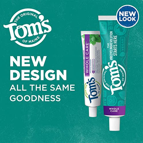 Tom's Of Maine Whole Care Natural Toothpaste With Fluoride, Wintermint, 4 oz. 3-Pack (Packaging May Vary)