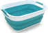SAMMART 17.5L (4.6 Gallon) Collapsible/Foldable/Pop Up/Portable Washing Tub, Water Capacity 13.5L/3.5 Gallon (1, Bright Blue)