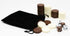 DA VINCI 1.25 Inch Brown and Ivory Game Chips, Replacement Backgammon Pieces with 5 Dice and Cloth Storage Bag