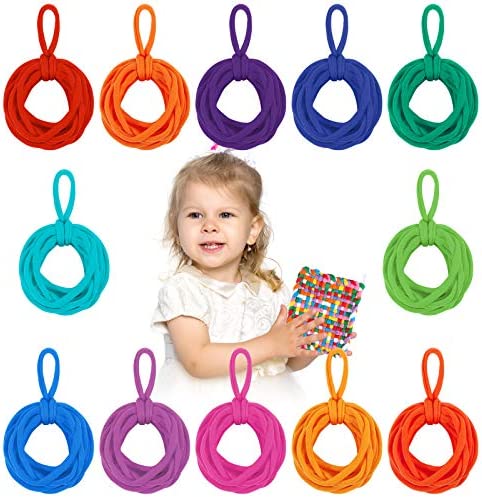 Loom Potholder Loops, BENBO 192 Pieces Multicolor Weaving Craft Loops 7 Inches Potholder Loops with 1 Piece Crochet Hook for DIY Crafts Supplies
