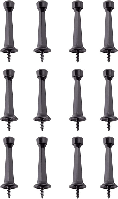 HOME MASTER HARDWARE Solid Heavy Duty Door Stops Door Stoppers 3" Oil Rubbed Bronze w/ Rubber Tip 12 Pack