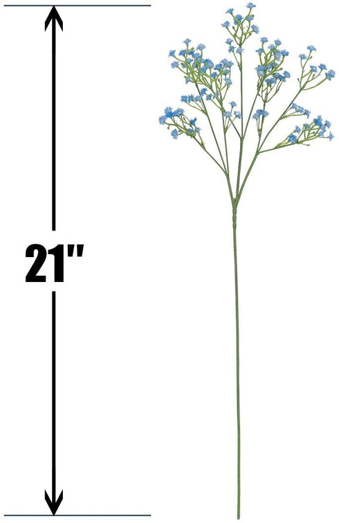 BOMAROLAN Artificial Baby Breath Flowers Fake Gypsophila Bouquets 12 Pcs Fake Real Touch Flowers for Wedding Decor DIY Home Party?Blue?