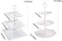 2 Set 3-Tier White Dessert Cake Stand, Plastic Pastry Stand Small Cupcake Stand Cookie Tray Rack Candy Buffet Set Up Fruit Plate and Trays for Wedding Home Birthday Party Decor Serving Platter