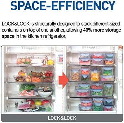(Pack of 4) LOCK & LOCK Airtight Rectangular Food Storage Container 6-oz / 0.76-cup