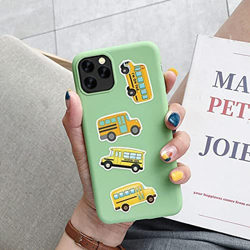 School Bus Stickers - 100pcs Bus Stickers Vinyl Waterproof Stickers for Adults Teens Girls Boys Toddlers Kids for Journaling Water Bottle Hydroflask Laptop Decor