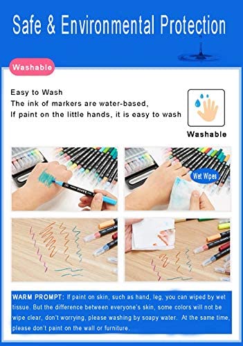 Kekelele Dual Tip Markers for Kids, Washable Markers Set, Art Markers with Stand Portable Box, Gift For Kids (24 Colours)