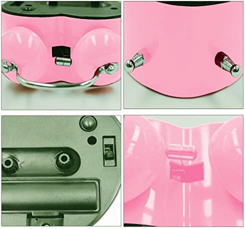 Monique Students Seniors 3in Twin Bell Loud Alarm ,Silent Analog Quartz Nightlight Clock Battery Operated for Heavy Sleepers Heart Shape Pink
