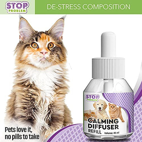 Beloved Pets Cat Calming Diffuser & Pet Anti Anxiety Products - Feline Calm Pheromones Plug in & Cats Stress Relief Comfort Help with Aggression, New Zone, Pee, Fighting with Dogs & Other Behavior
