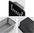 Qqbine Plastic Small Rectangle Storage Basket, Black and Grey, 6 Packs