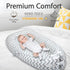 DHZJM Baby Lounger Cover,Newborn Lounger Cover for Boys, Baby Nest Cover,Snugly Fit Infant Lounger for Baby, Infant Removable Slipcover100% Cotton Breathable Sleeping Bed Cover for Newborn (Stripe)