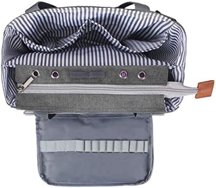 Luxja Small Crochet Tote Bag, Yarn Storage Bag for Small Unfinished Projects, Crochet Hooks and Other Accessories, Gray