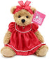 Oits-cute Small Baby Teddy Bear with Cloth Cute Stuffed Animal Soft Plush Toy 10" (Red lace Dress)