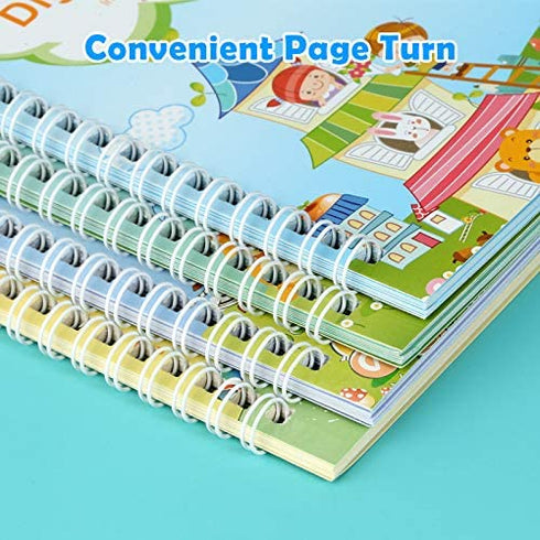 Magic Copy Practice Book Copybook Letters Set 4 Pack with Pens Refills English Cursive Calligraphy Reusable for Kids Kindergarten Preschool 1st 3rd Grade Toddlers Age 3 4 5 6 7 8 English