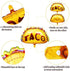 10 Pieces Taco Mylar Balloons Taco Foil Balloons Gold Taco Balloons for Birthday Wedding Baby Shower Mexican Fiesta Theme Party Decoration
