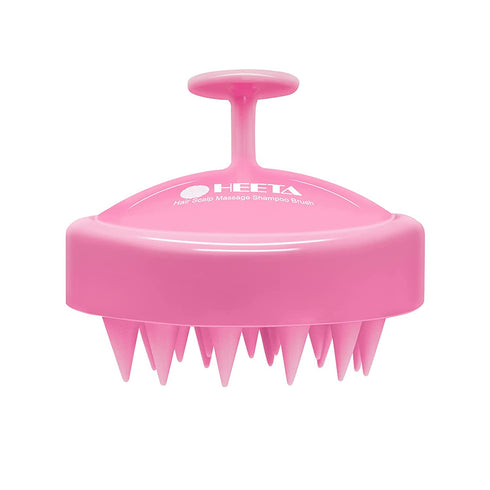 Hair Shampoo Brush, HEETA Scalp Care Hair Brush with Soft Silicone Scalp Massager (Rose Pink)