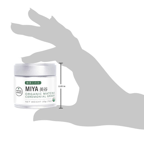 Miya Matcha 30g - Organic Premium Ceremonial Japanese Matcha Green Tea Powder - First Harvest, Radiation Free, No Additives, Zero Sugar - USDA and KOAA Certified