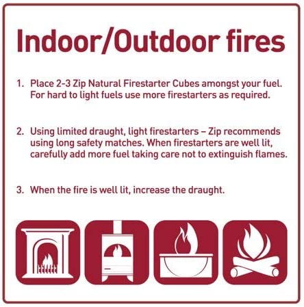 Zip Natural Firestarter Instant Light Cubes, 24 Count (2) Pack 48 Cubes
